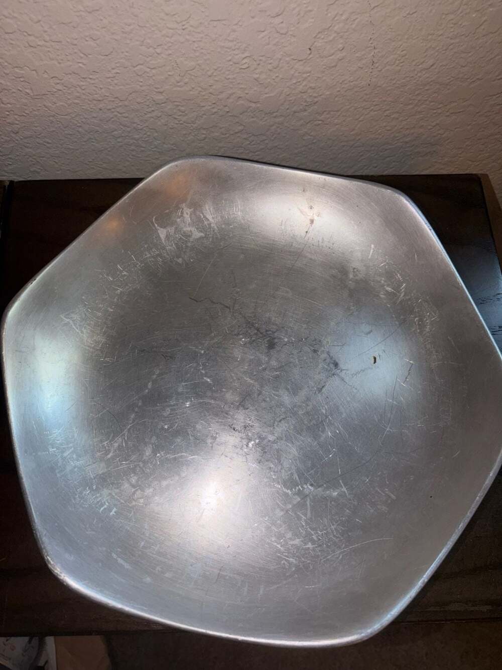 Nambé vintage metal alloy hexagonal serving bowl, model 533G